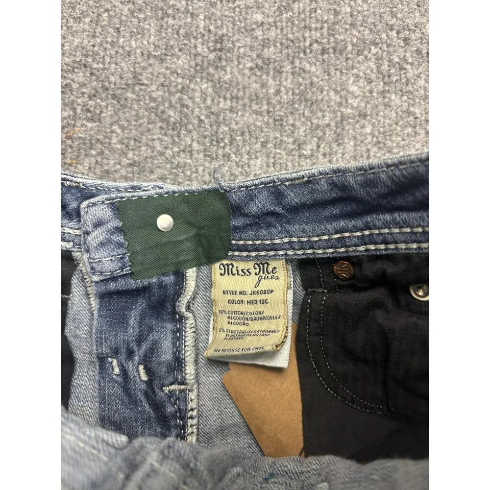 Miss Me Jeans Youth Girls 14 Capri JK6080P Medium Wash Embellished Pockets‎